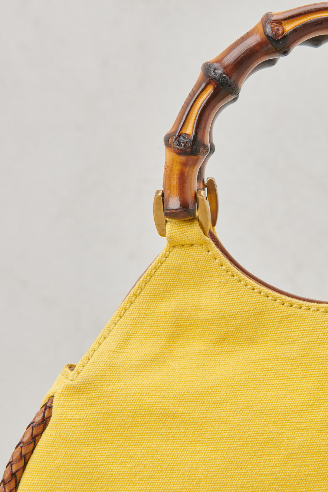 BORSA GIALLA MANICI BAMBOO