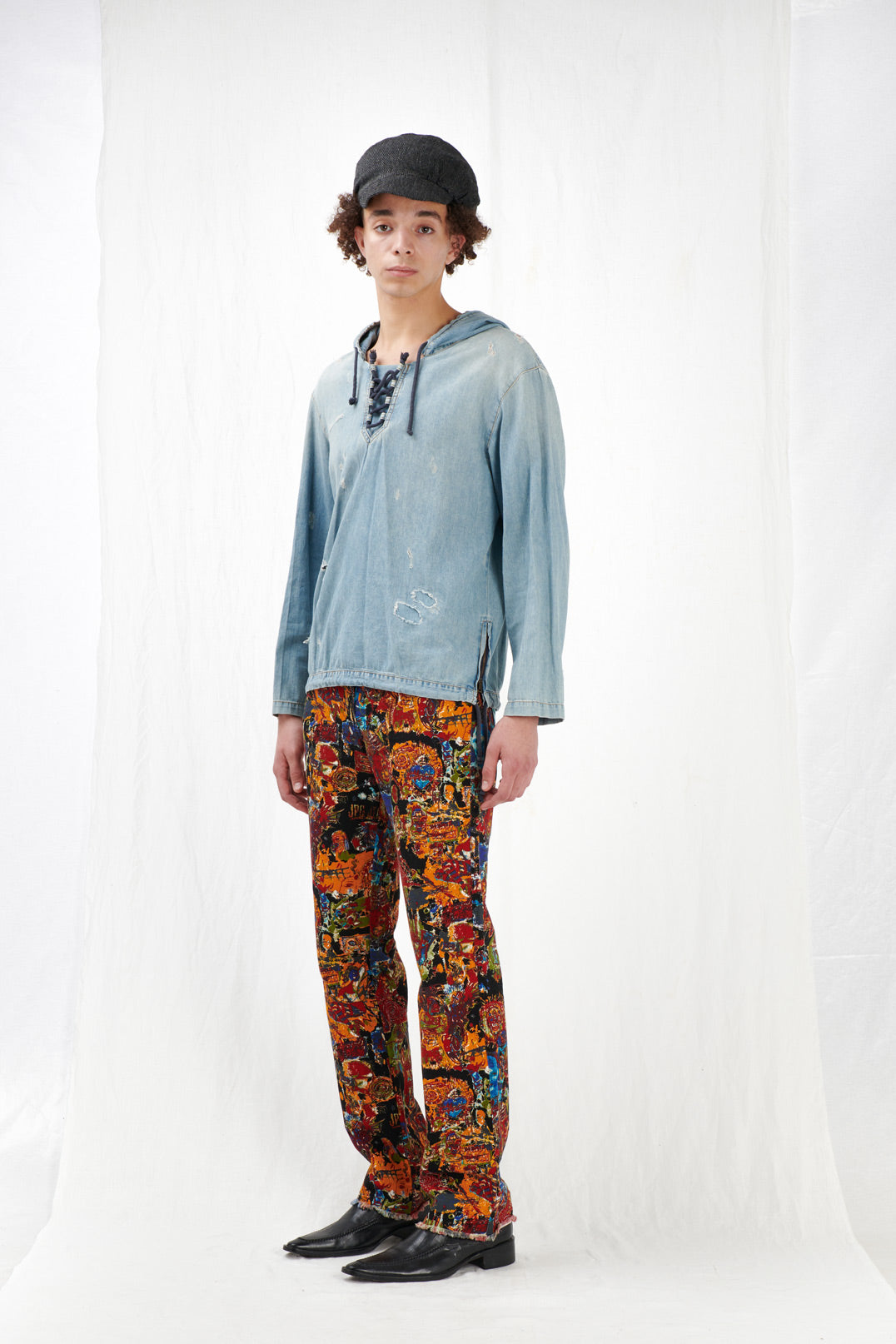 CAMICIA DENIM CON COULISSE