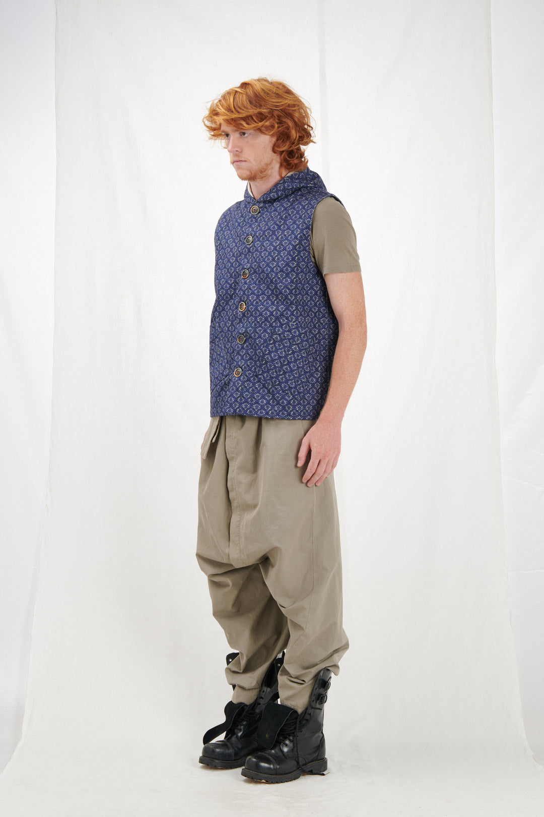 GILET CON CAPPUCCIO BLU
