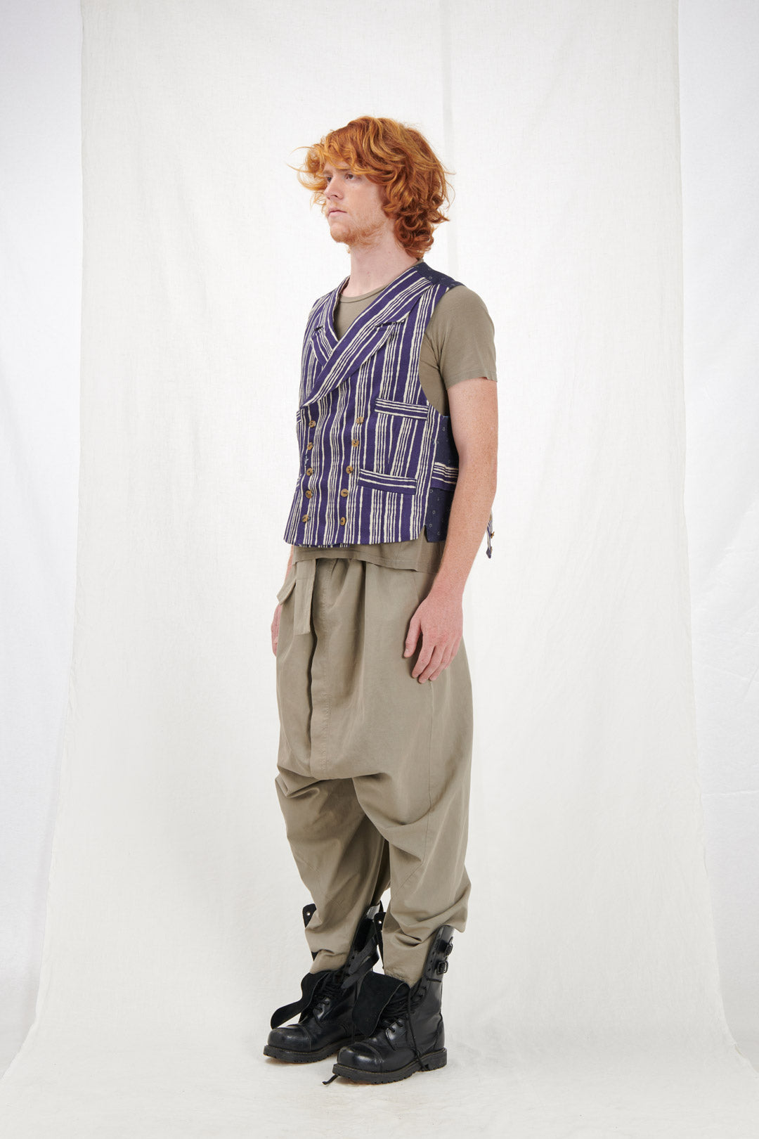 GILET DOPPIOPETTO A RIGHE