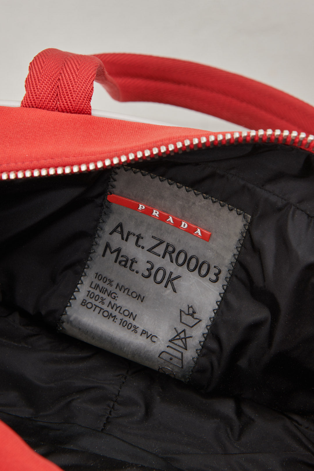 MINI BOWLING BAG IN NYLON ROSSO E PVC