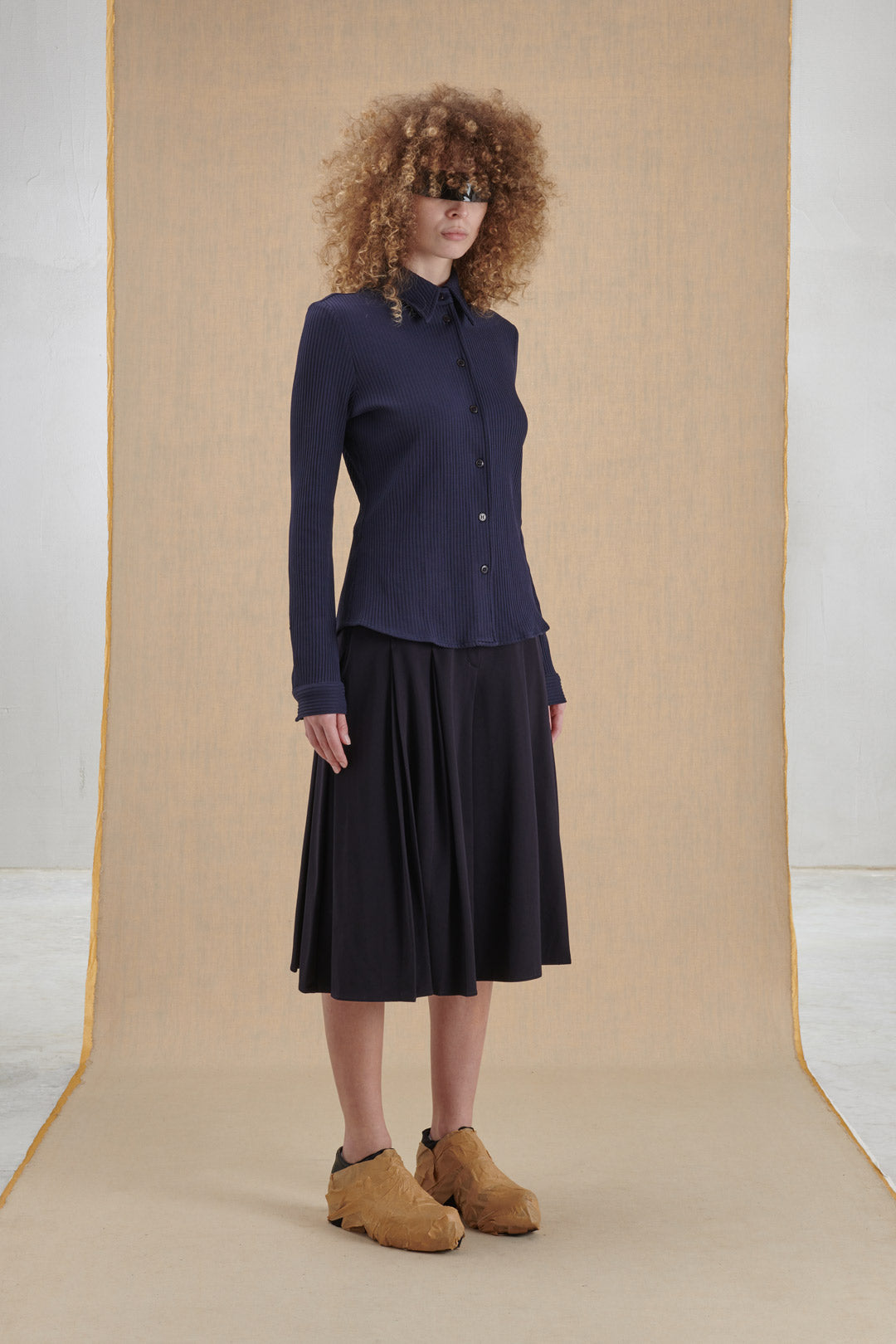CAMICIA BLU A COSTE MIU MIU