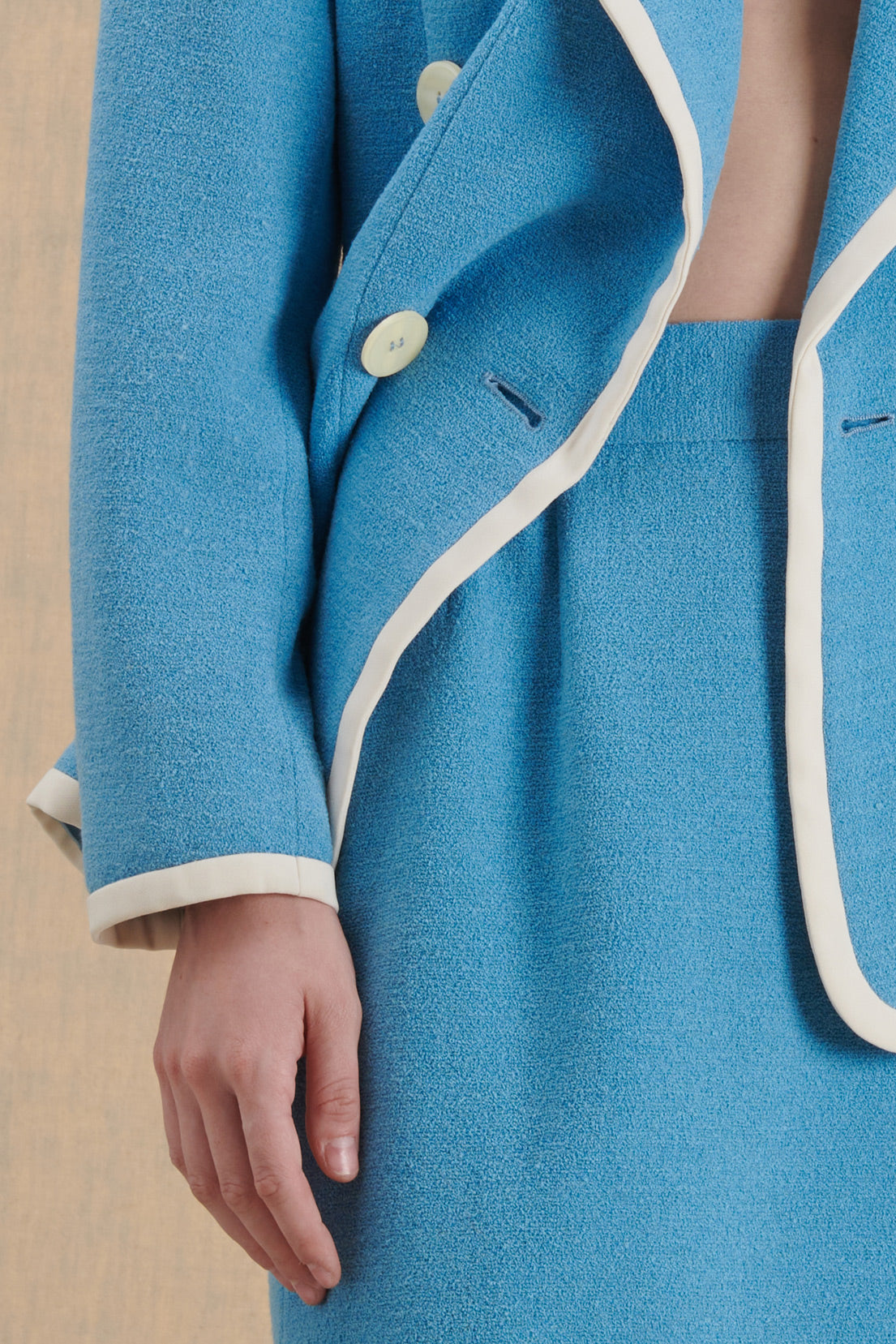 TAILLEUR AZZURRO CON PROFILO BIANCO CHRISTIAN DIOR