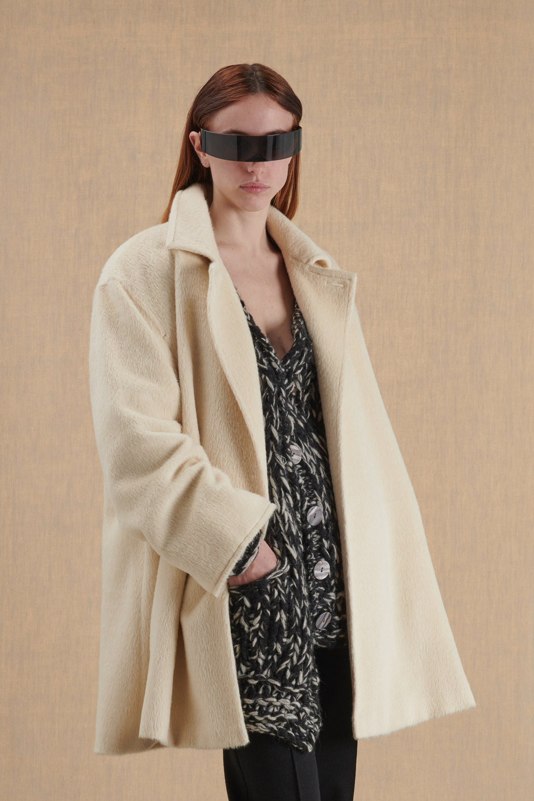 COAT IN WHITE WOOL