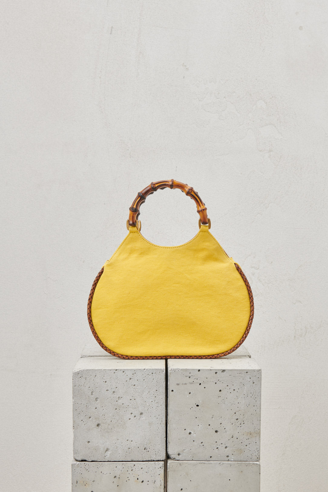 BORSA GIALLA MANICI BAMBOO