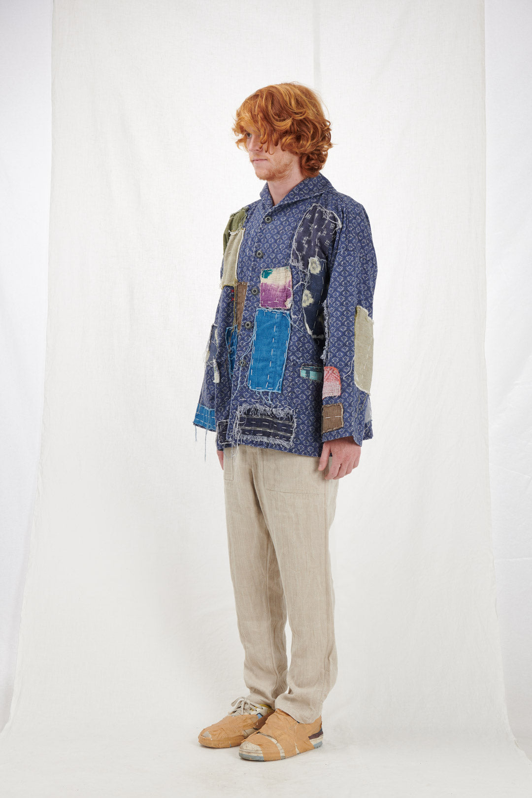 KIMONO CON TOPPE IN TESSUTO