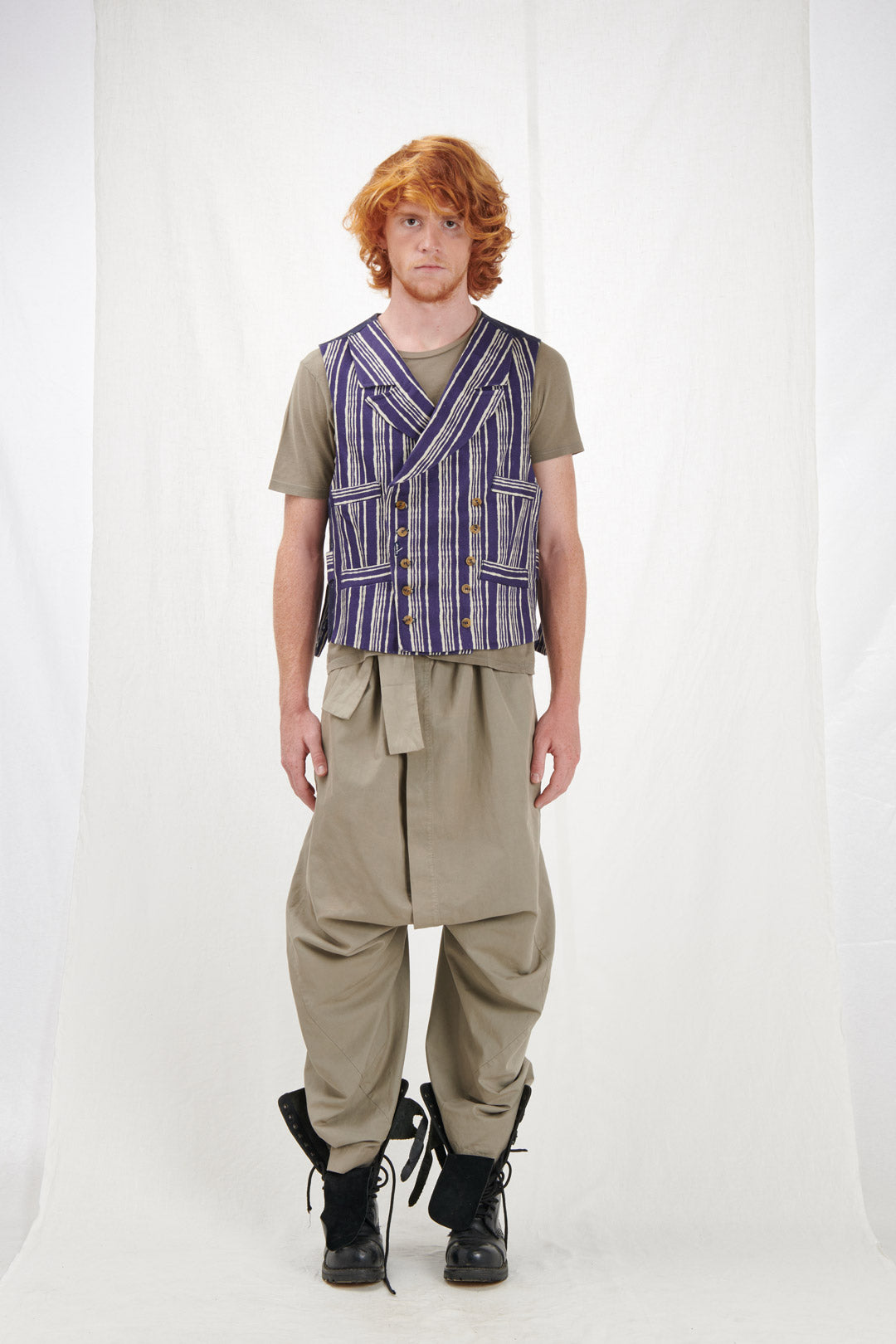 GILET DOPPIOPETTO A RIGHE
