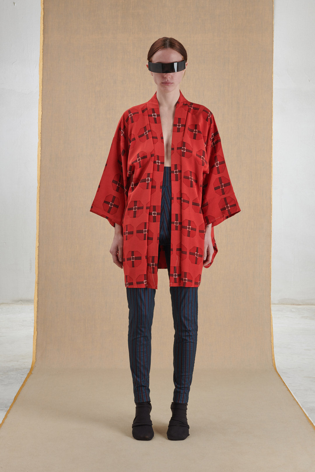 KIMONO ORIGINALE ROSSO E BORDEAUX